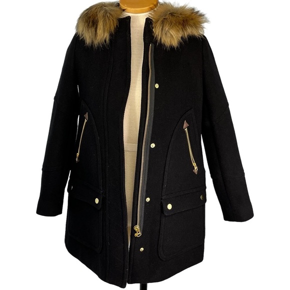 J. Crew Wool Blend Chateau Parka in Black Size 00P - Picture 11 of 13